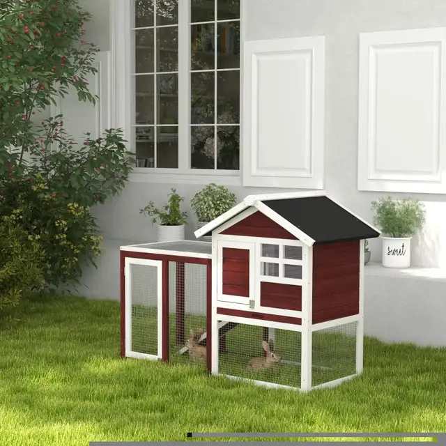 Brand new PawHut 48" Weatherproof Wooden Rabbit Hutch in Arts & Collectibles in Markham / York Region - Image 10
