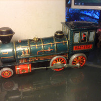 Vintage Old Battery Operated Western Engine Train Modern Toy Lit