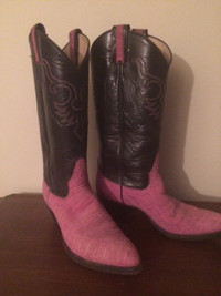 Pink cowboy boots size 7