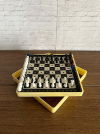 Vintage Soviet USSR space small travel chess set