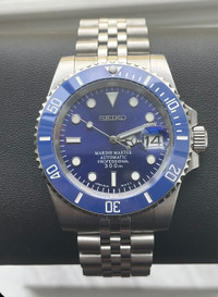 Custom build   seiko bluesy mod automatic watch