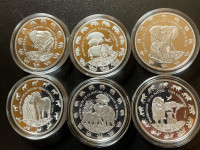 2014-2016 Benin 999% 1oz Silver Coins (Complete Set) Rare!