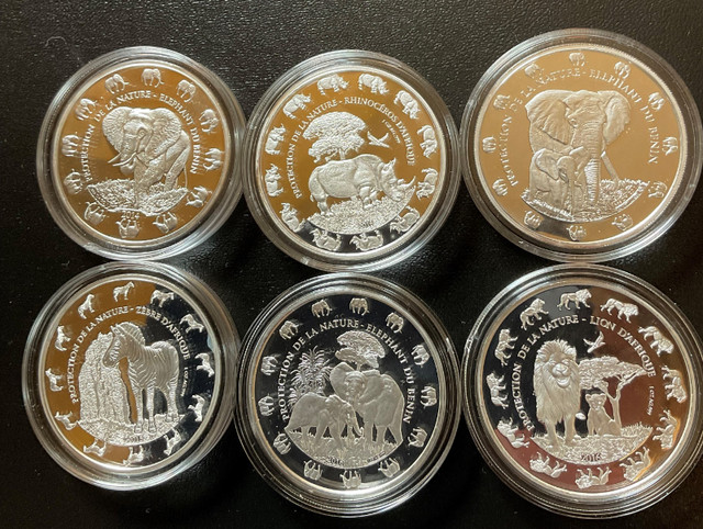 2014-2016 Benin 999% 1oz Silver Coins (Complete Set) Rare! in Arts & Collectibles in Kamloops
