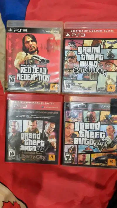 I'm selling a collection of used PlayStation 3 (PS3) games, including Grand Theft Auto V, Grand Thef...