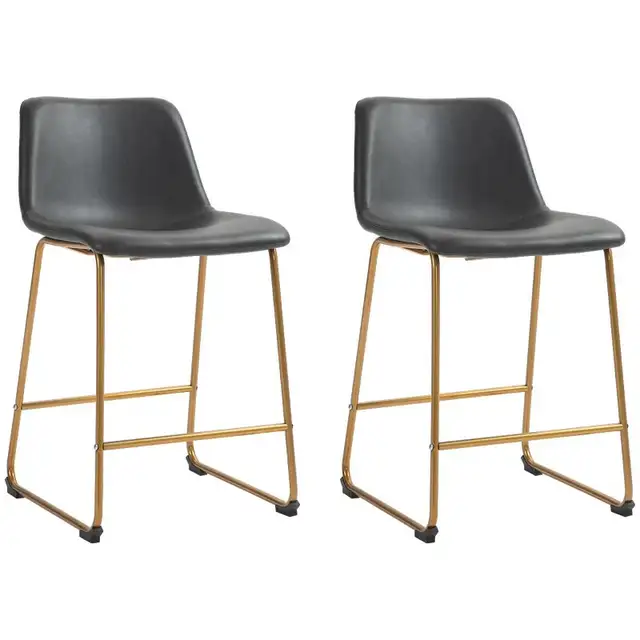 Modern Bar Height Stool, PU Leather Upholstered Stools  in Chairs & Recliners in Markham / York Region - Image 5