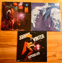3 records of Johnny Winter his high-energy blues rock albums