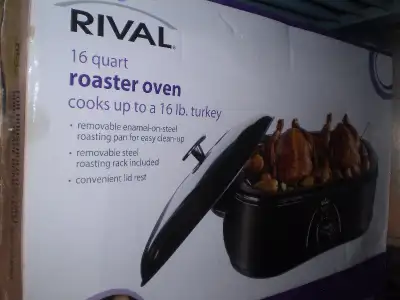Rival electric turkey roaster oven - in box. - can roast two 16 lb turkeys