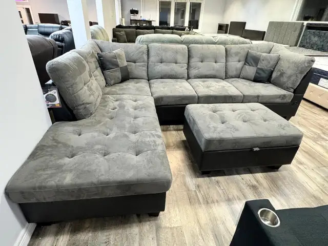 New Cozy Sofa Sectional Set with Storage Ottoman Grand Sale in Couches & Futons in Peterborough