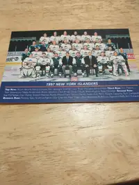1997 New York Islanders team picture postcard