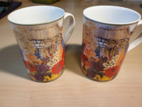 2 House of Alorah ENGLISH COUNTRY GARDEN Floral bone china mugs