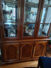 Wood Hutch c/w glass shelves and mirror back