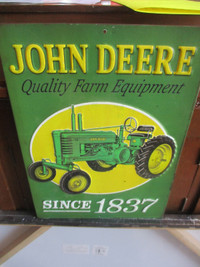 JOHN DEERE JD SINCE 1837 TRACTOR TIN SIGN $30 MANCAVE FARM DECOR
