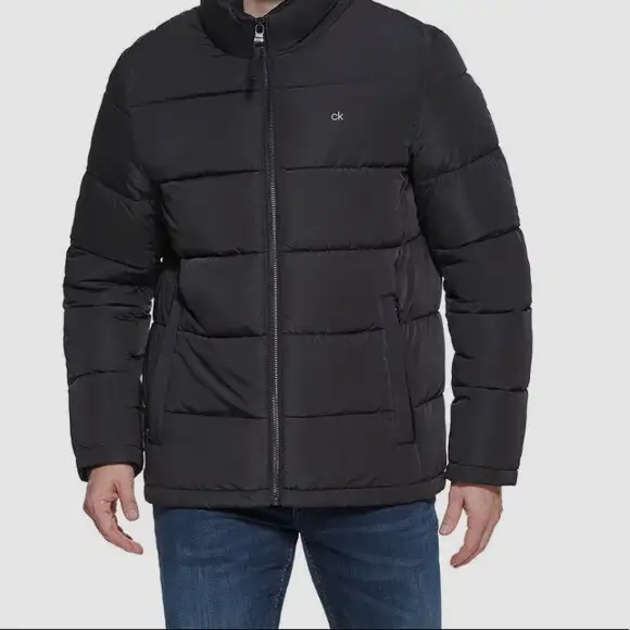 Calvin Klein Men's Black Puffer Jacket With Bib Detail sz L in Men's in Mississauga / Peel Region - Image 3