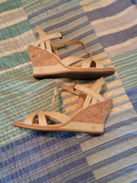 Timberland White Wedge sandals 8 1/2