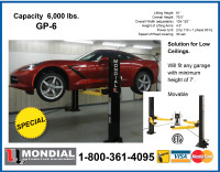 GP-6 2 Post Mobile Car Lift 6,000Lbs CSA Certified 110V !!!!!!