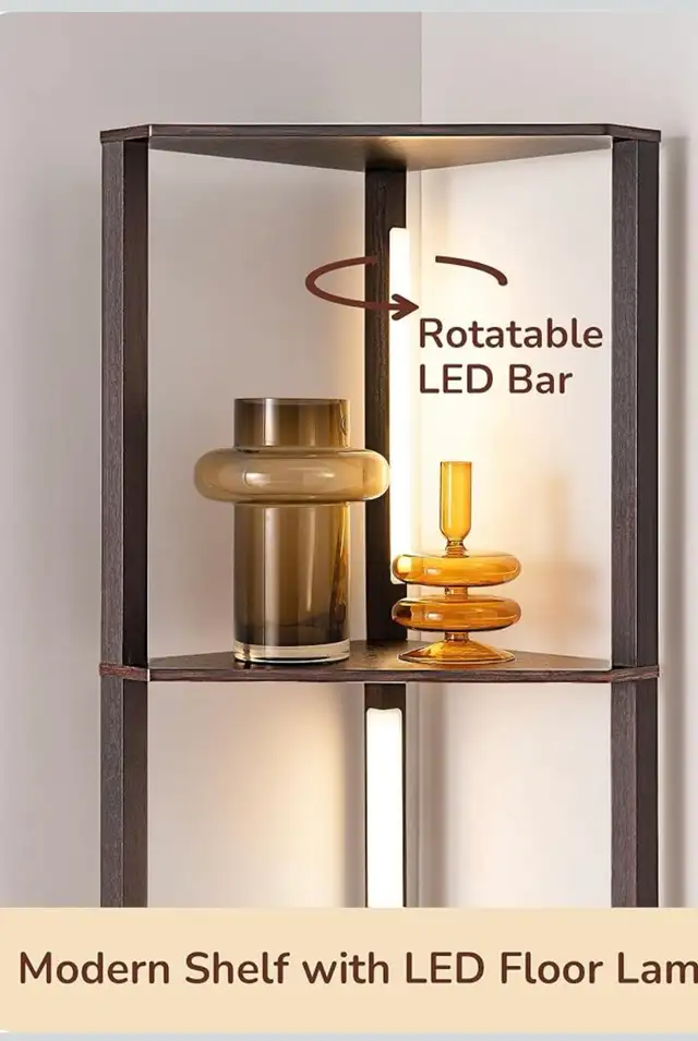 Modern LED Corner Floor Lamp with 4-Tier Shelves in Indoor Lighting & Fans in Oshawa / Durham Region - Image 6