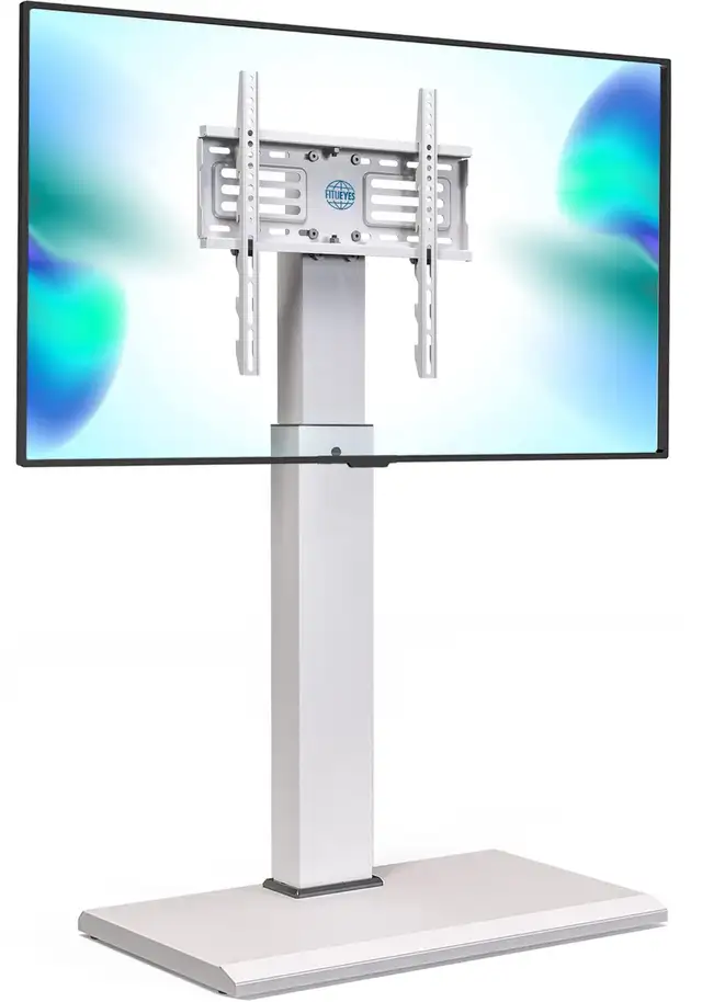 FITUEYES White TV Stand for 32-65 inch TV Metal Base  in TV Tables & Entertainment Units in Markham / York Region - Image 2