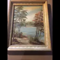 Original(Sold )oil painting waterfront scene(Sold )