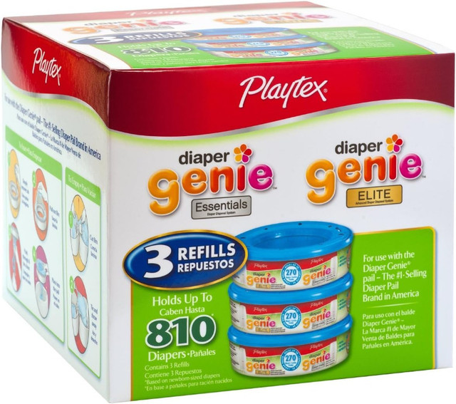 Playtex Diaper Genie Refills for Diaper Genie Diaper Pails - 270 in Bathing & Changing in Ottawa