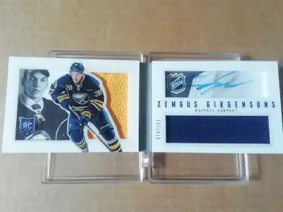13-14 playbook Z. Girgensons auto/jersey hockey card , View more