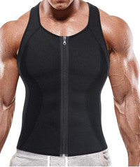 Men Sauna Sweat Suits Zipper Tank Top