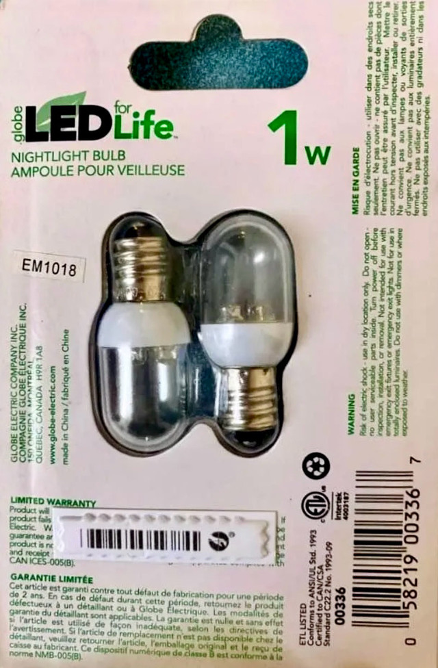 Ampoules Globe LED for Life 1W neufs dure 30000 heures neuf  dans Éclairage extérieur  à Ville de Québec - Image 2