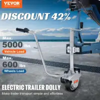 VEVOR Electric Trailer Dolly 5000lbs Towing Capacity 350W 12V Tr