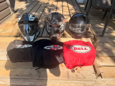 3 helmets . No scratches . Great condition. Sold the machine . Don’t need them anymore . $75 a helme...