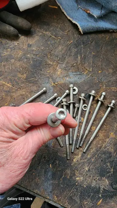 A complete set of Fast intake bolts straight and true including washers