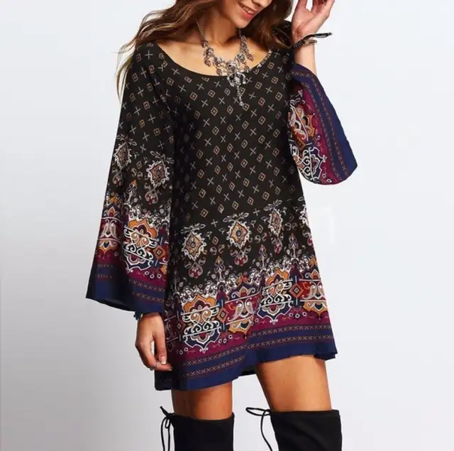 NEW! Women Printed Casual Long Top Hippie Mini Dress XS-S in Women's - Maternity in City of Toronto - Image 3