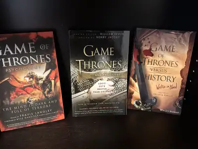 3 for $15 Game of Thrones books Psychology,Philosophy,History, View more