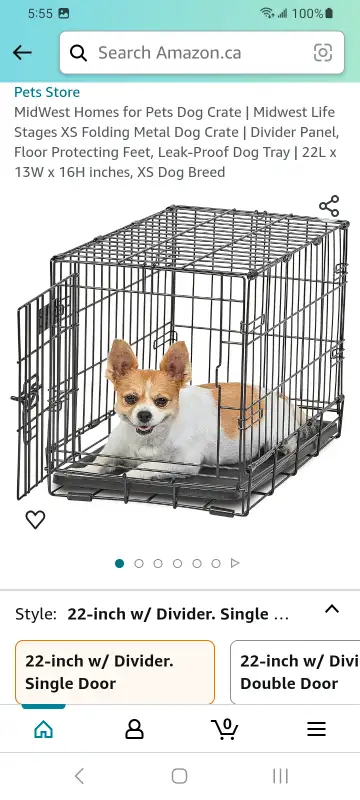 Brand new never used. Ideal for small dogs and puppies. 22'L x 13" W x 16" H. This single door foldi...