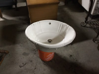 Vintage Round Porcelain Sink $75