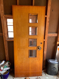 Mid century modern wood door actual size 33 1/4” x 81 1/4” 