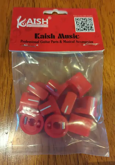 Kaish Guitar/Amp Knobs. Red Plastic with Set Screw. New In Pckg., View more