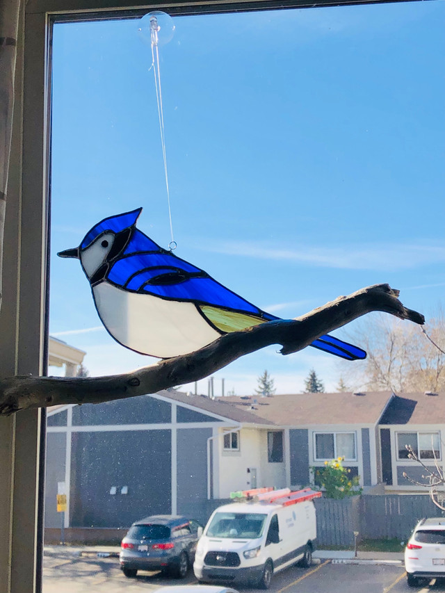 Blue Jay, Stained Glass Art in Arts & Collectibles in Edmonton - Image 2