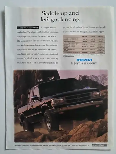 1995 Mazda V6 Truck Original Ad, View more