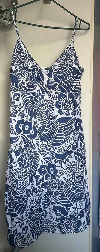 Blue and White Floral Dress, View more