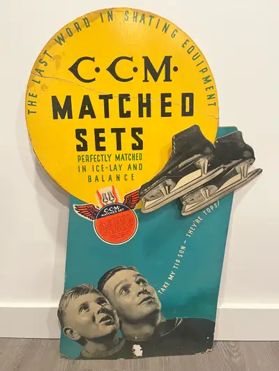 CCM Matched Skate Set Cardboard Advertising , View more
