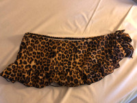 Bathing suit bottom  $10, L-XL Brown animal print ruffled bottom