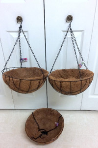 3 New Hanging Baskets (with fiber linings) - $9/all