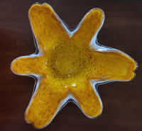 Vintage yellow Glass Starfish Bowl