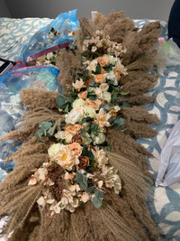 Wedding floral arch pieces and bouquets 