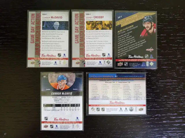 2017-18 Upper Deck Tim Hortons McDAVID, CROSBY, OVECHKIN  (5)62863738950913121