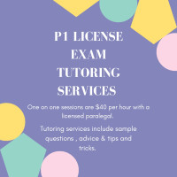 Paralegal license tutoring services (P1)