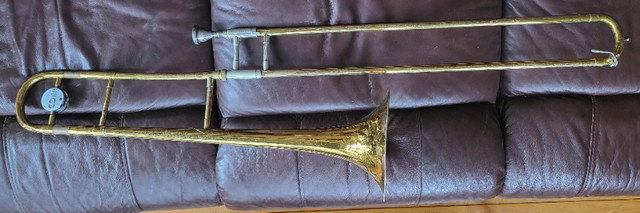 Old Trombone and Case in Brass in London - Image 2