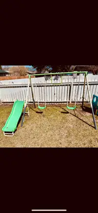 Swing set with slide