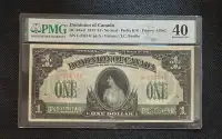 1917 Dominion of Canada One dollar Bank Note PMG 40 