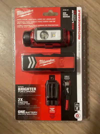 MILWAUKEE RedLithium USB 600L Hardhat Headlamp, View more