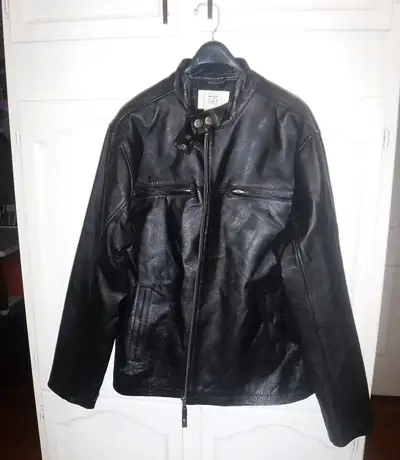 Genuine Leather Motorcycle Jacket (size L) and Chaps (size M), View more